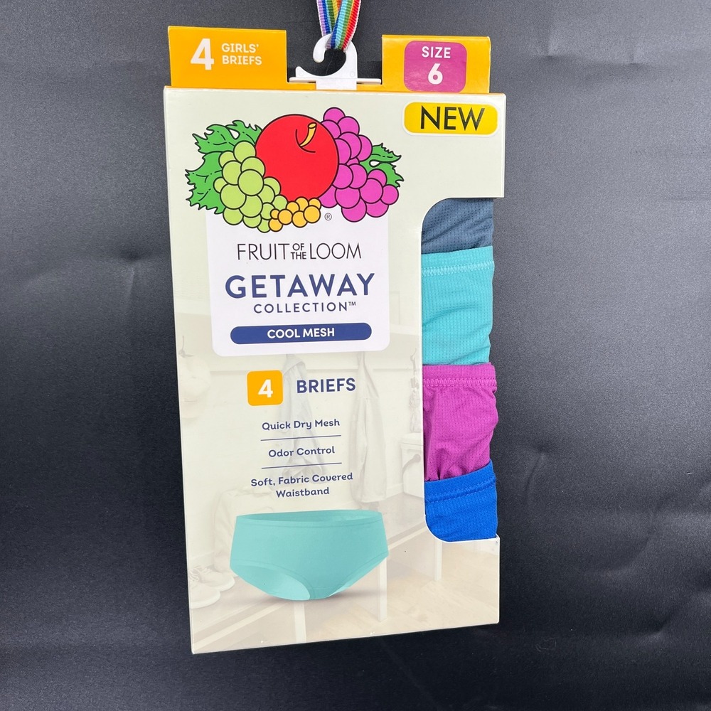 NEW Fruit of the Loom Getaway collection cool‎ mesh briefs 4 pack underwear 6